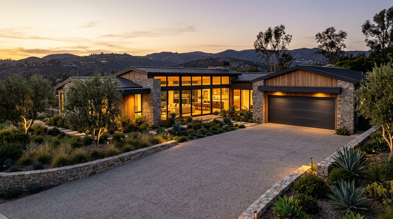 Farah Garage Door Repairs Direct Exterior Closed Garage Door at Twilight